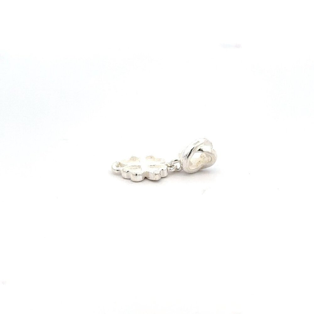 925 Sterling Silver Charm Flower Clover For Charm Bracelet Necklace - Picture 3 of 8